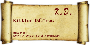 Kittler Dénes névjegykártya